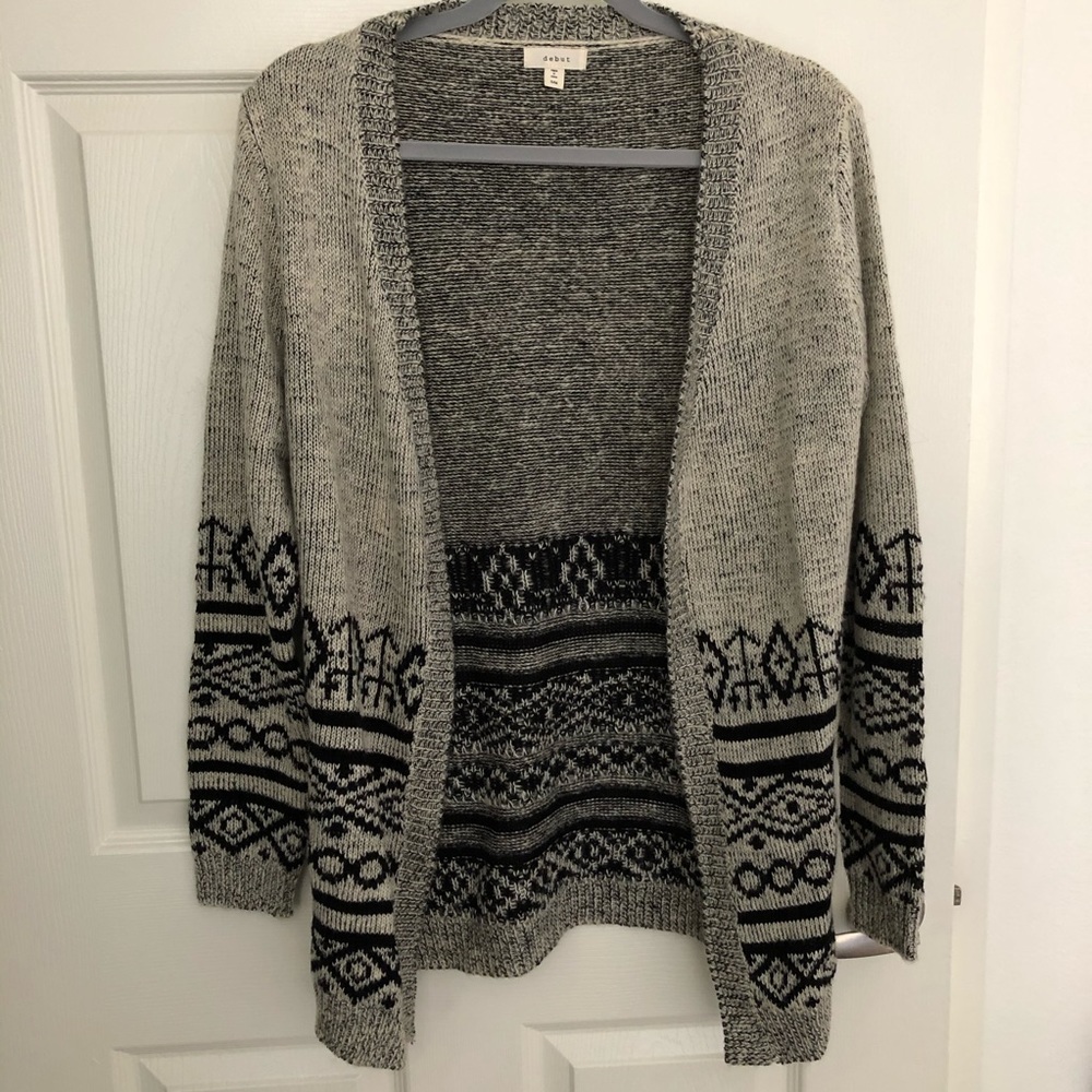 Printed Grey Cardigan